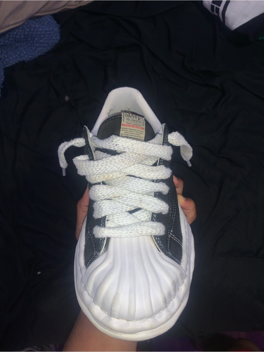 Kids Black and White Casual Lace-Up Shoe